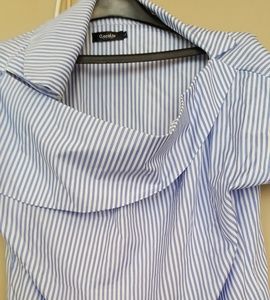 Blue and White striped off the shoulder top